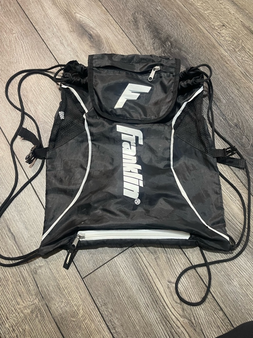 Franklin Black Drawstring Sports Backpack